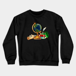 Royalcore - Dark Academia - Vintage Globe Crewneck Sweatshirt